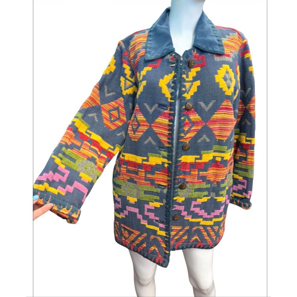 Cedar Canyon Southwest Native Blanket Style Jacket Women’s Small - Picture 2 of 10